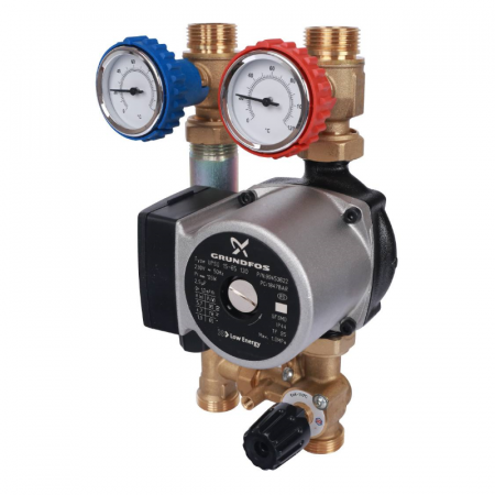STOUT SDG-0007 Насосная группа с 3-х ходовым приводным смесителем 3/4" с насосом Grundfos UPSO 15-65 130