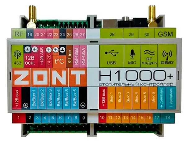 Универсальный контроллер для инженерных систем ZONT H1000+
