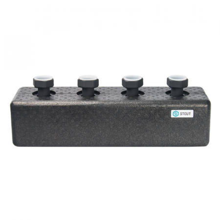 STOUT SDG-0016 Стальной распределительный коллектор 2 отопительных контура. В теплоизоляции DN 25