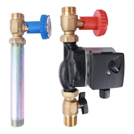 STOUT SDG-0001 Насосная группа с прямым контуром 3/4" с насосом Grundfos UPSO 15-65 130 в теплоизоляции