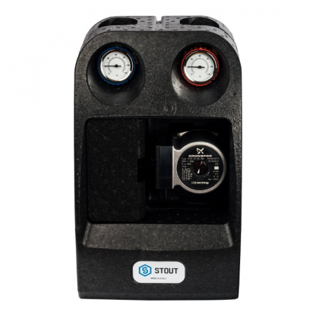 STOUT SDG-0001 Насосная группа с прямым контуром 1" с насосом Grundfos UPSO 25-65 в теплоизоляции